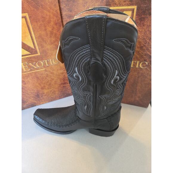 King Exotic US10.5 BLACK GENUINE SHARK Western Boot Dubai Square Toe D 479F0905 main image 7